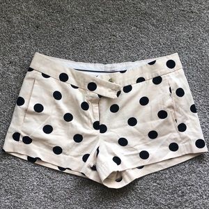 J.Crew Ivory and Navy Polka Dot Shorts